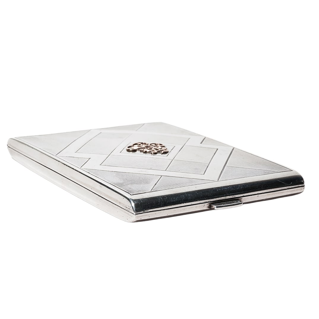 Art Deco Silver and Gold Monogram Box (1 of 7)