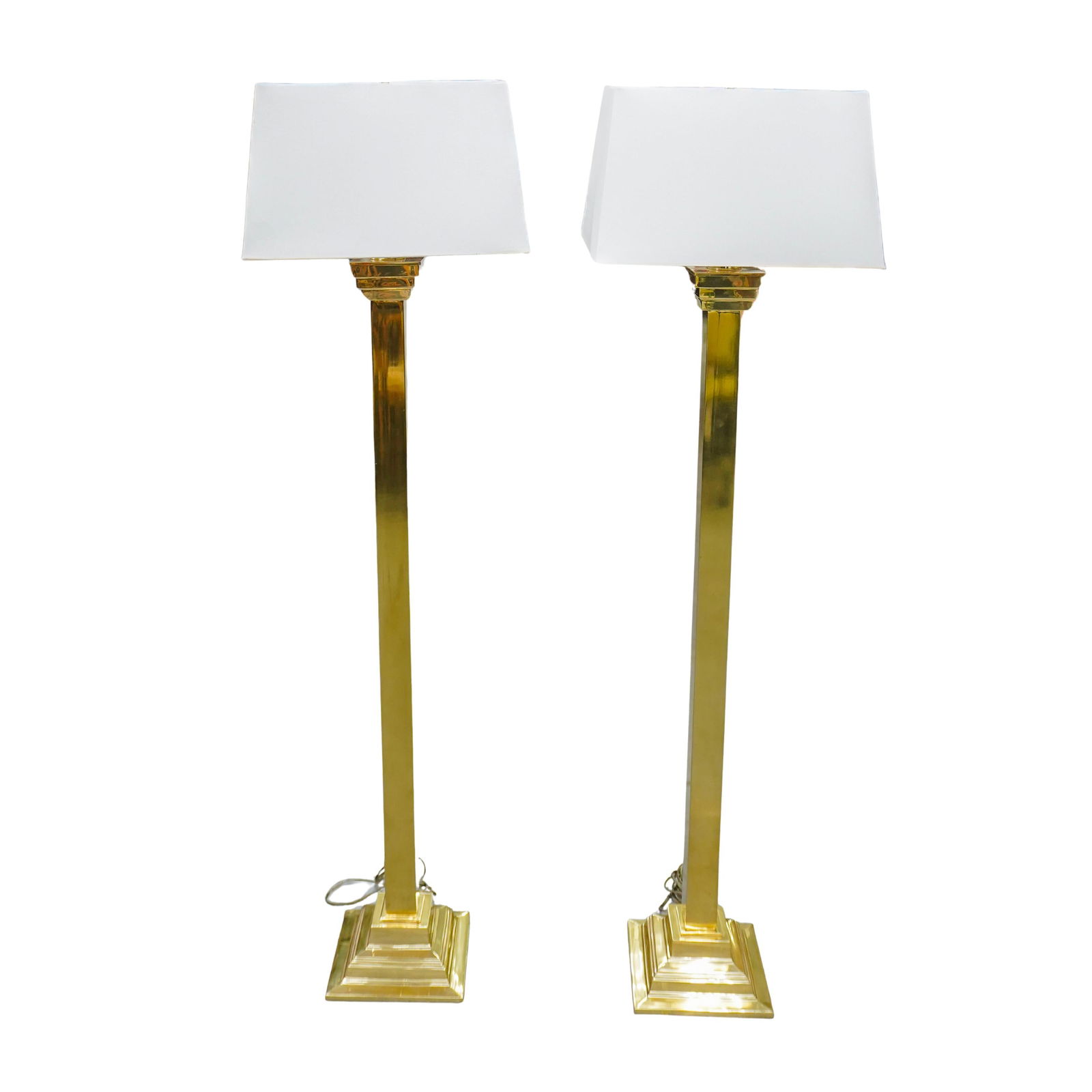 Pair of Karl Springer Style Brass Floor Lamps (1 of 7)