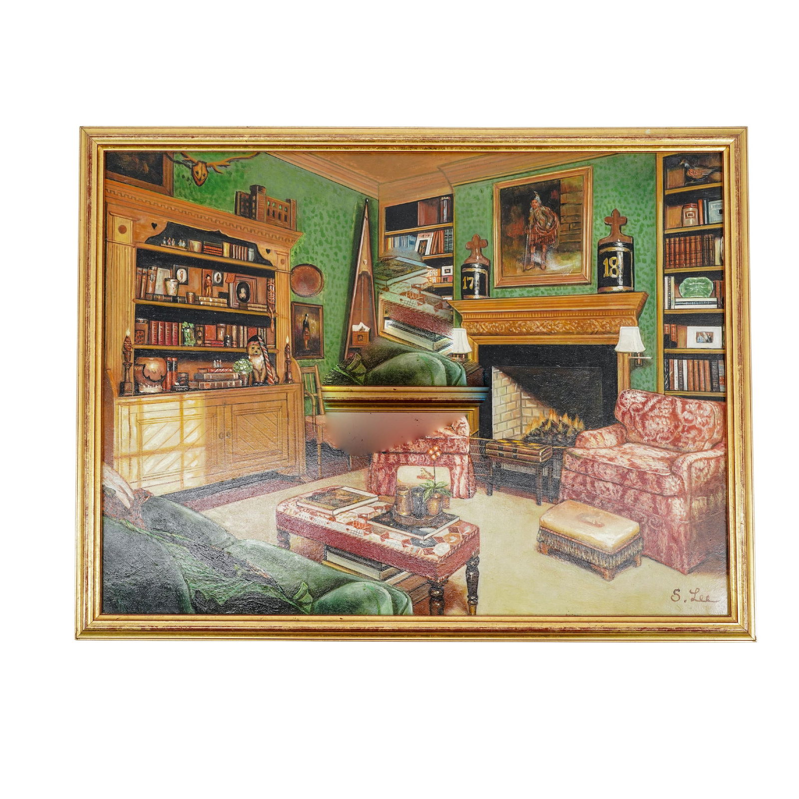 S.H. Lee (China, b. 1944) Interior Scene Oil Painting (1 of 7)