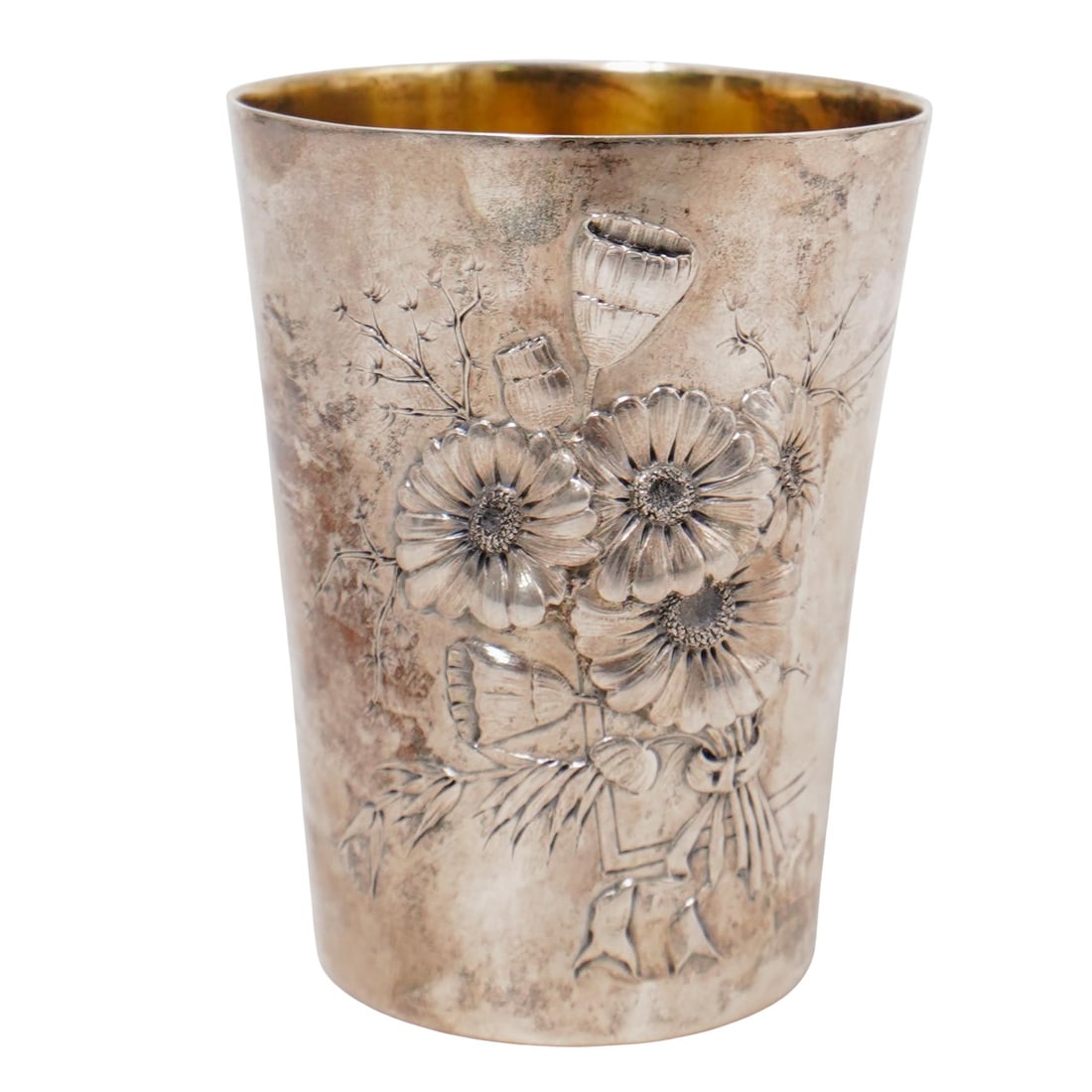 Russian Silver Floral Shot Glass (1 of 6)