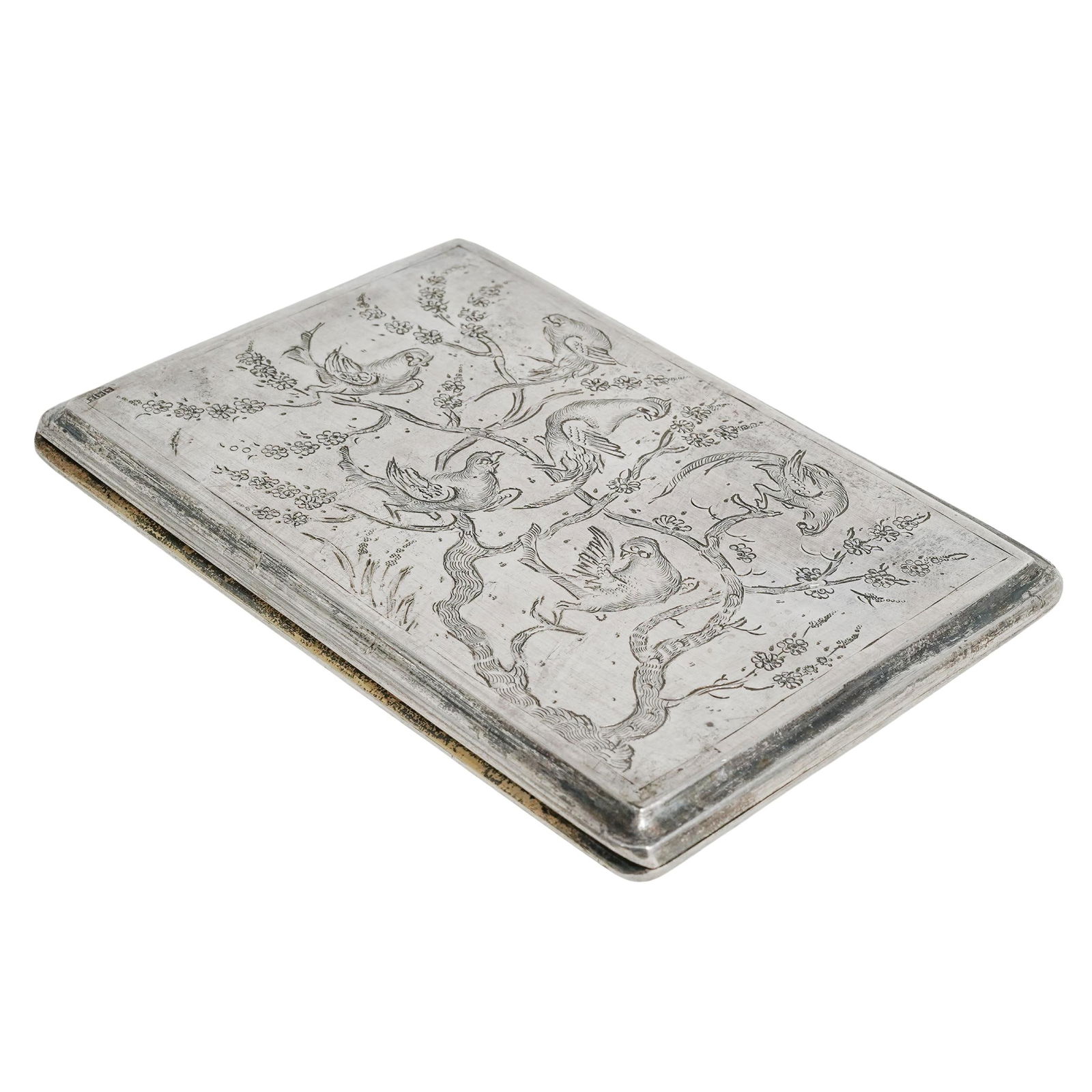 1940s Egyptian Sterling Silver Engraved Cigarette Case (1 of 6)