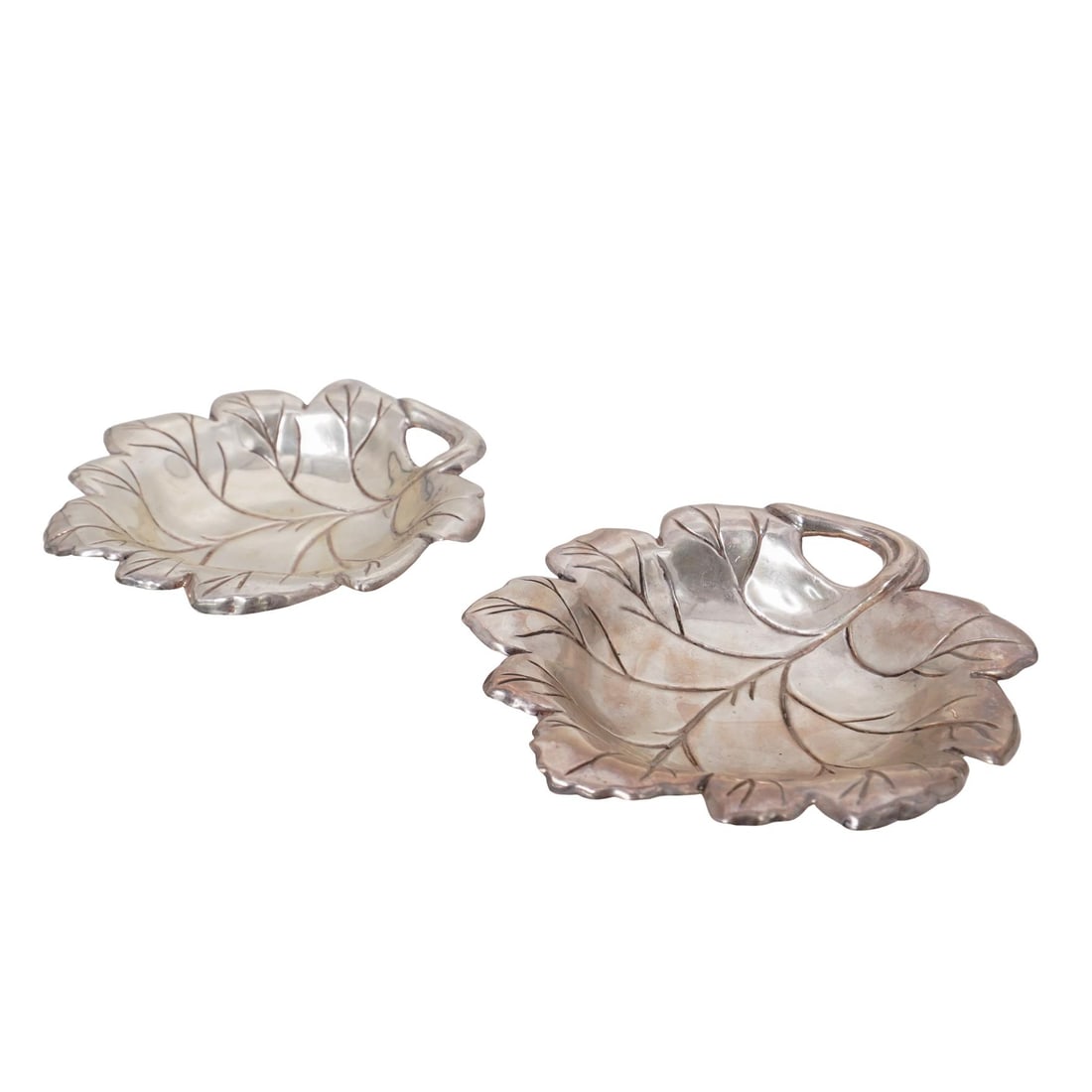 Pair of Peruvian Sterling Leaf Dishes (1 of 6)