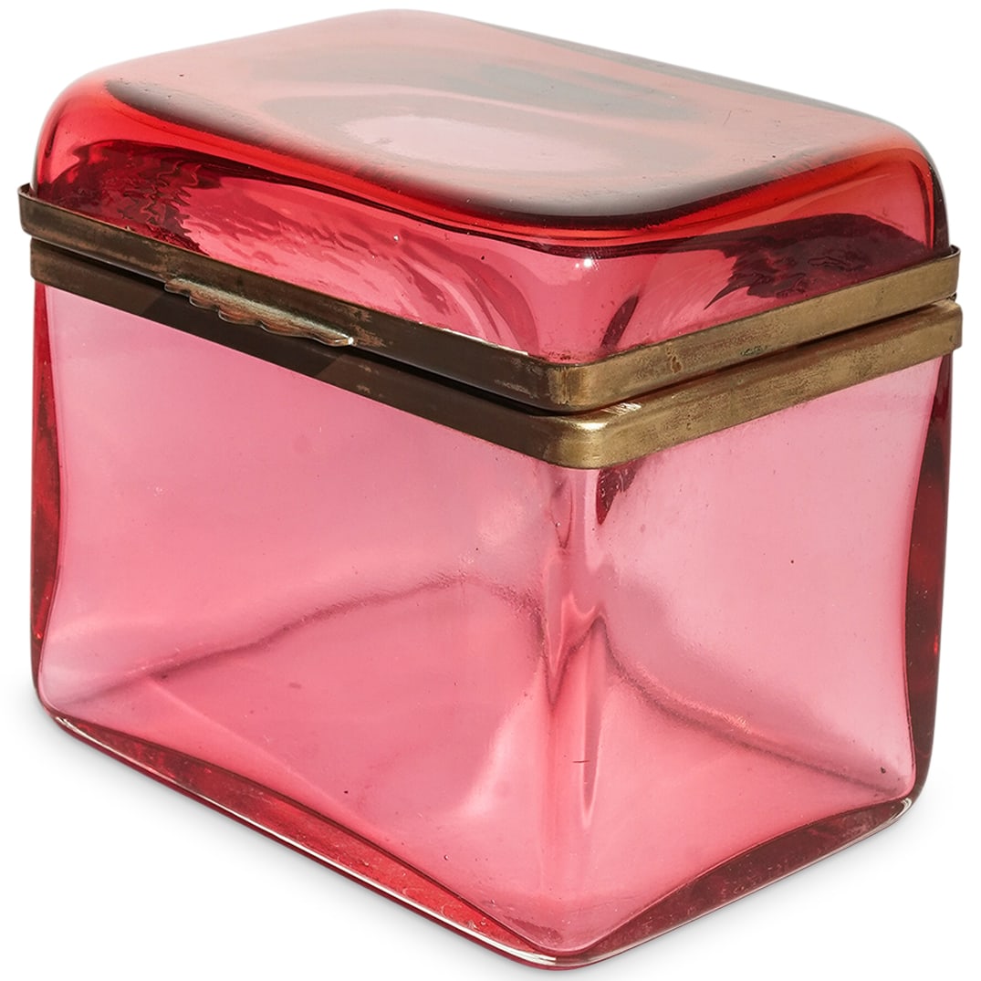 Antique Cranberry Glass Dresser Box (1 of 6)