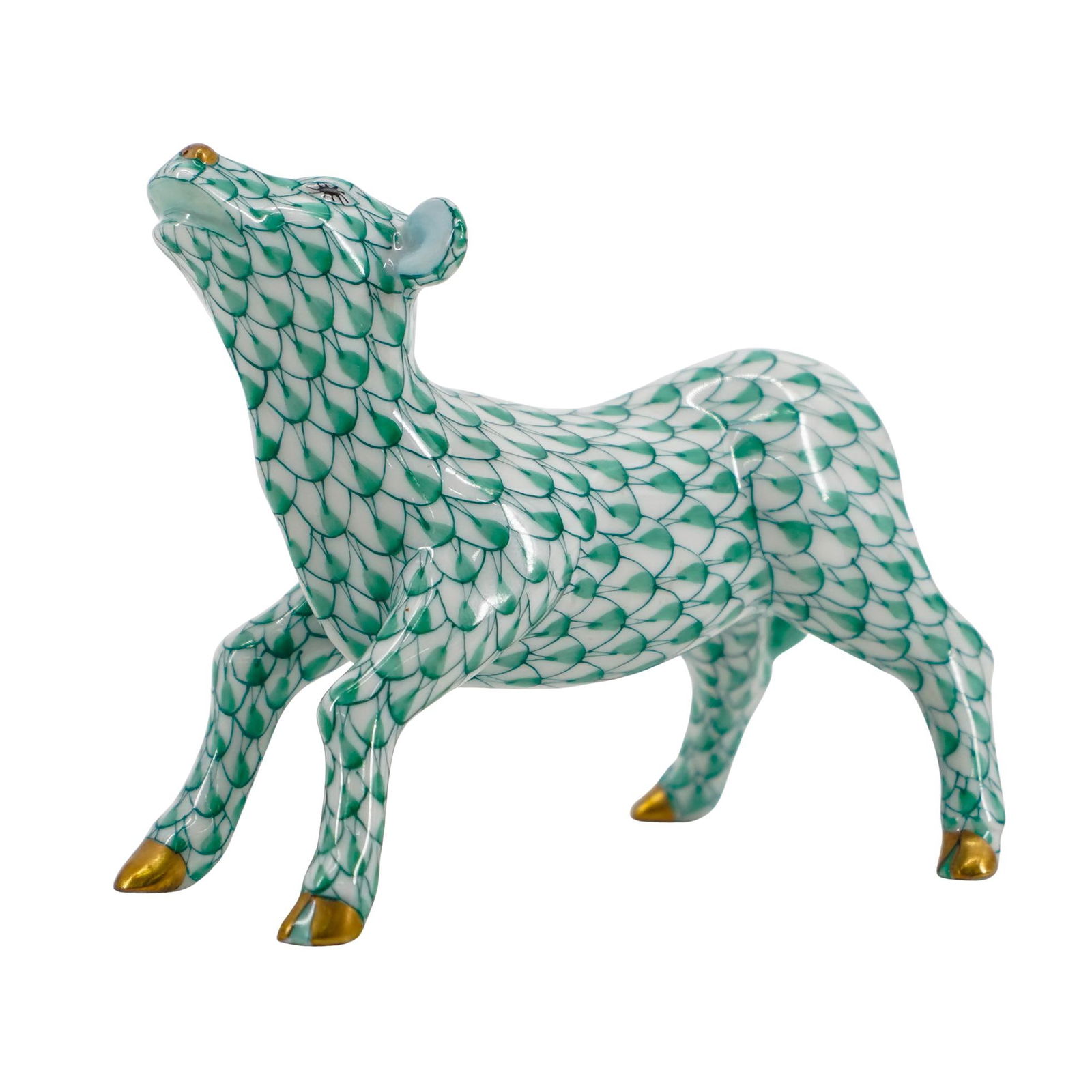 Herend Porcelain "Baby Goat" Fishnet Figurine (1 of 6)