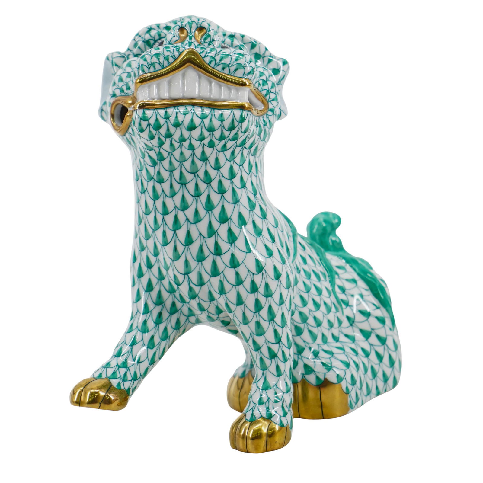 Herend Porcelain "Foo Dog" Fishnet Figurine (1 of 6)