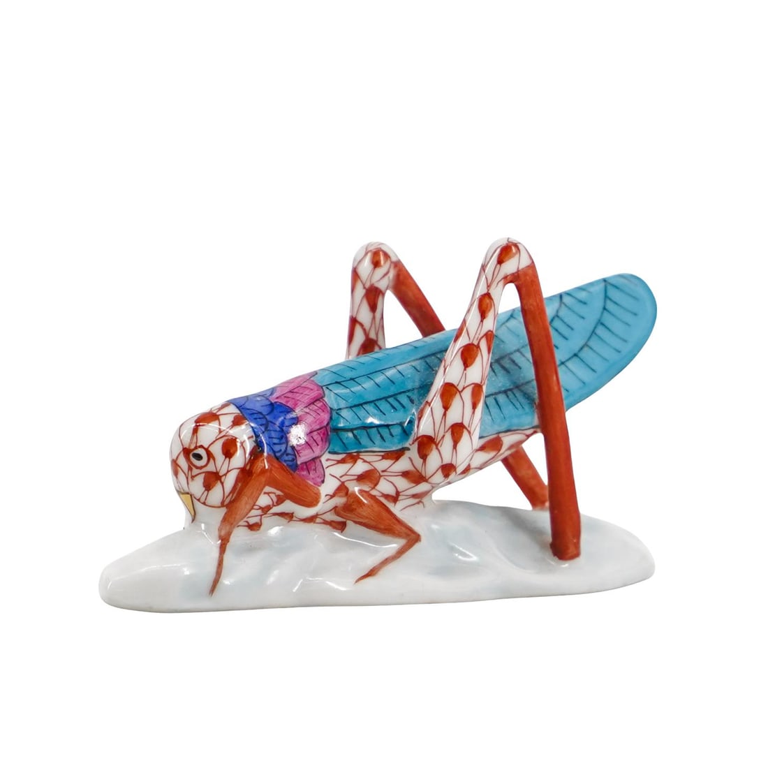 Herend Porcelain "Grasshopper" Rust Fishnet Figurine (1 of 4)