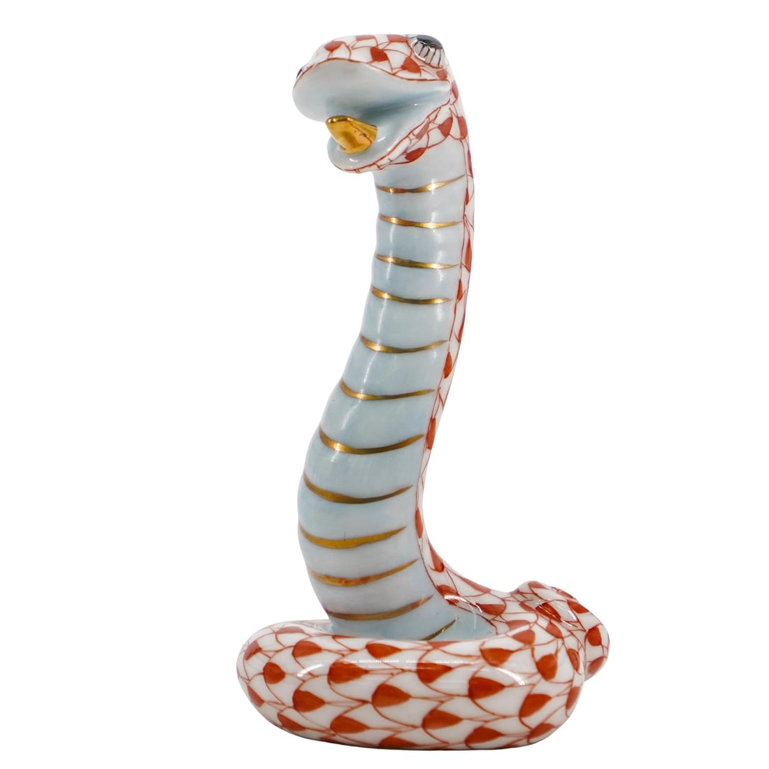 Herend Porcelain "Cobra" Rust Fishnet Figurine (1 of 4)