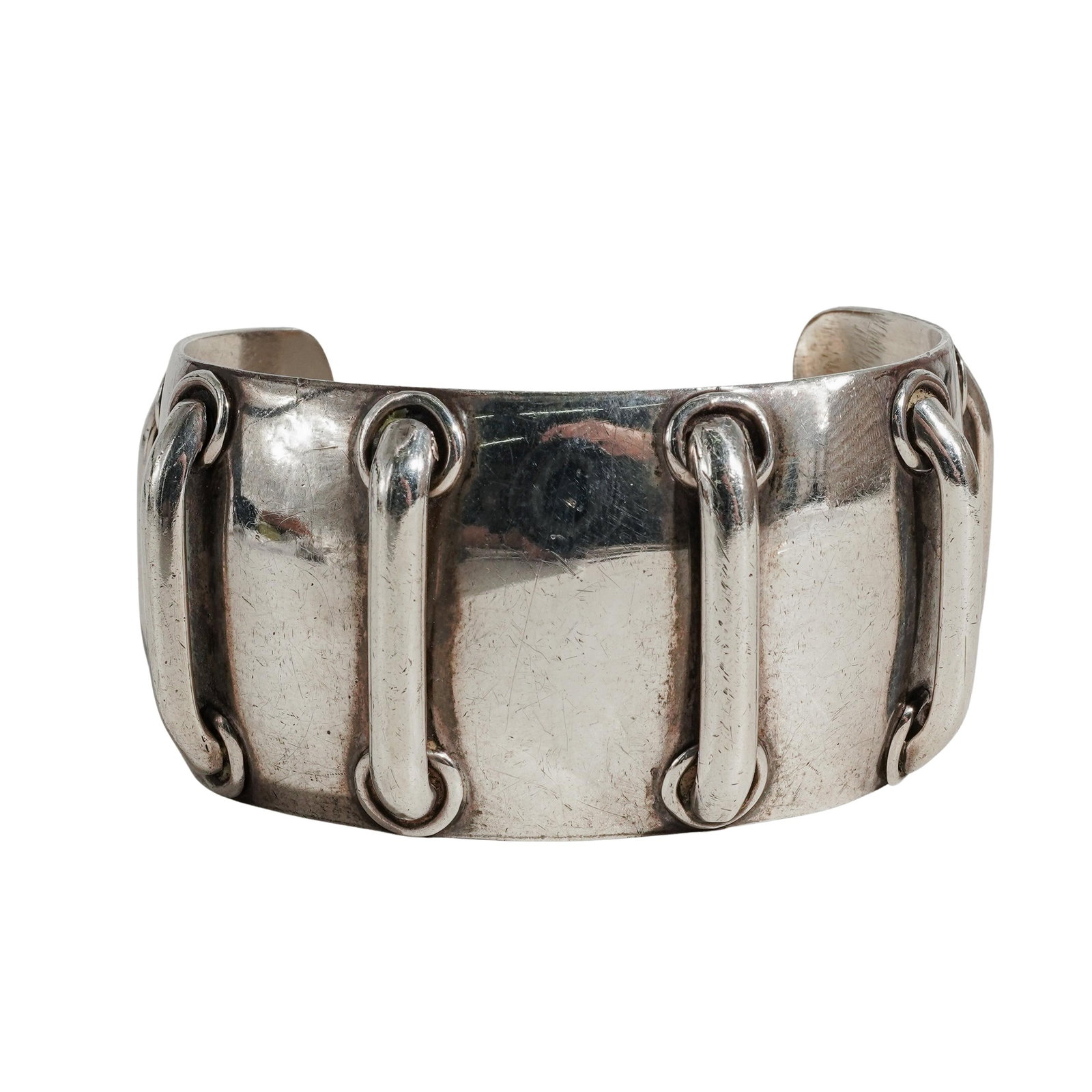 1980s Modernist Sterling Silver Cuff Bracelet (1 of 4)