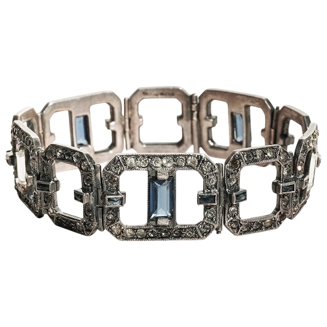 Antique Hamilton & Hamilton Jr. Sterling and Paste Stone Bracelet (1 of 6)
