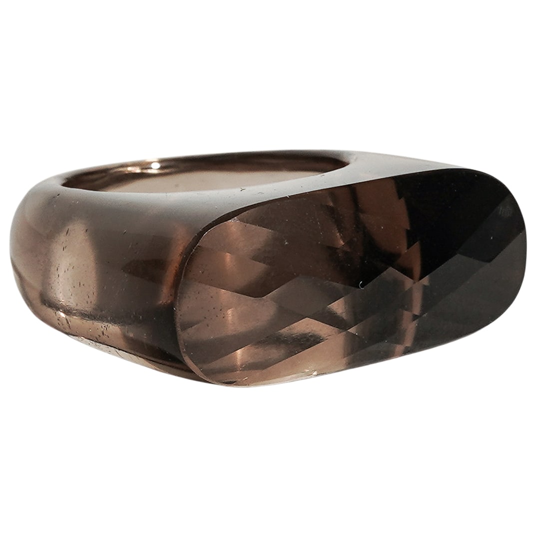 Carved Smoky Quartz Cocktail Ring: Carved Smoky Quartz Cocktail Ring20th c., ContinentalUnique ring made entirely out of carved faceted smoky quartz crystal.Size 8.5