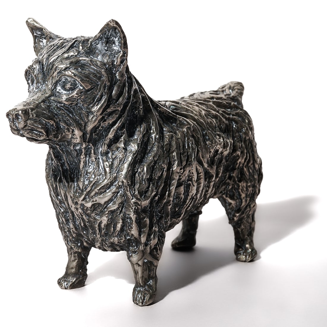 Silvered Bronze Scotty Dog Figurine (1 of 5)