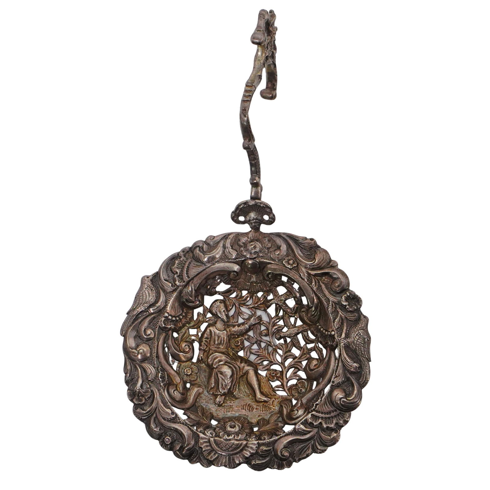 Antique 1884 Dutch Silver Repousse Openwork Bon Bon Spoon (1 of 6)