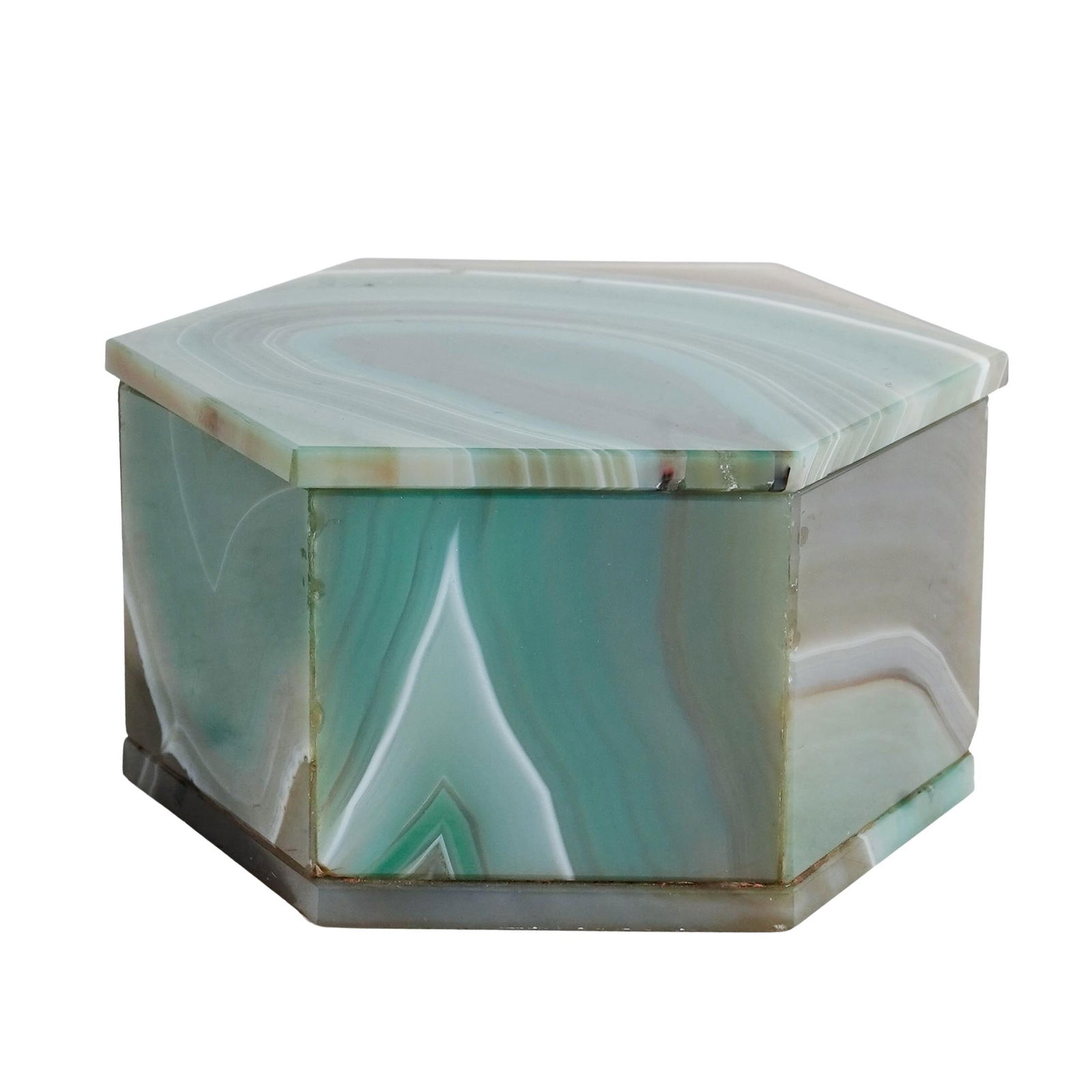 Antique Carved Green Agate Box (1 of 5)