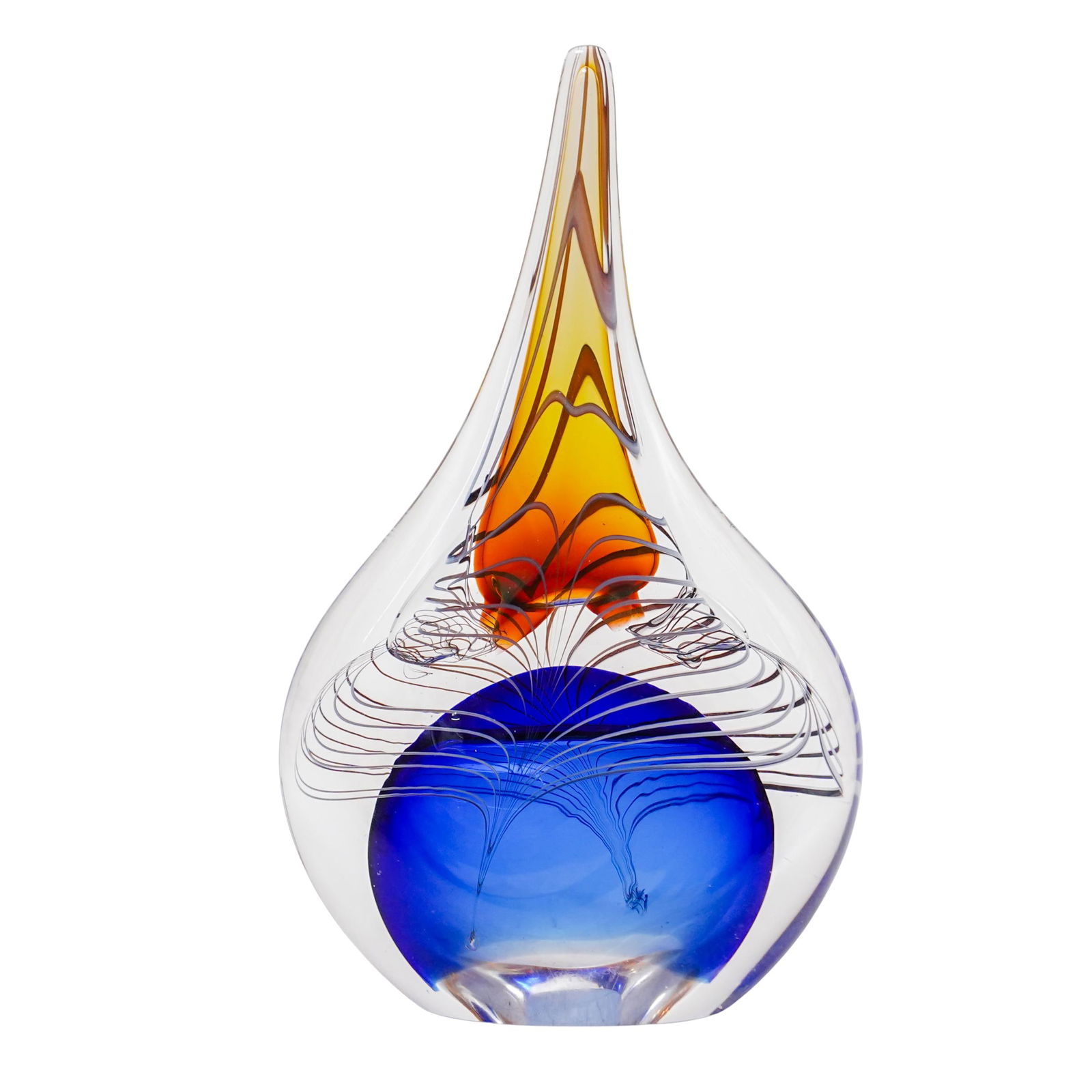 Adam Jablonski 'Teardrop' Sommerso Art Glass Sculpture (1 of 8)