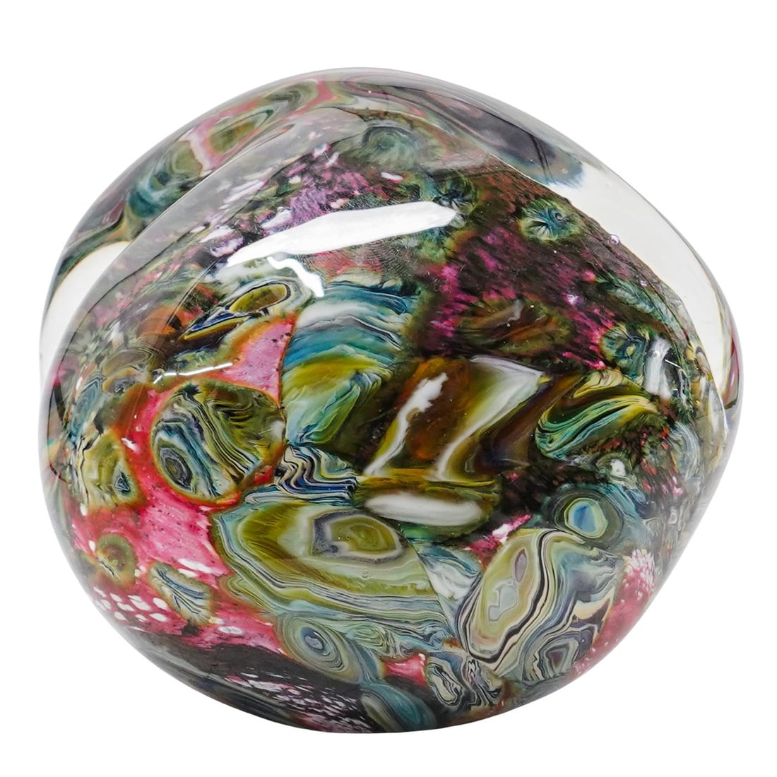 Robert Eickholt Freeform Sommerso Art Glass Paperweight (1 of 4)