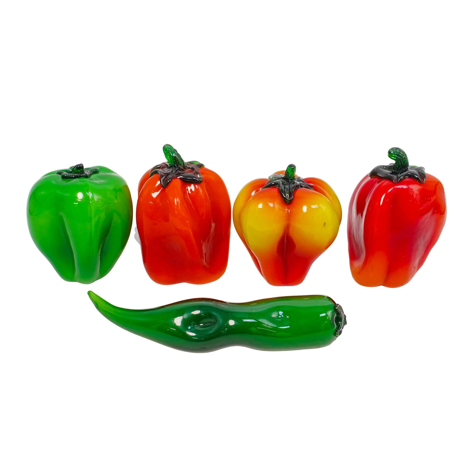 (5 Pc) Vintage Murano Glass Vegetables (1 of 4)