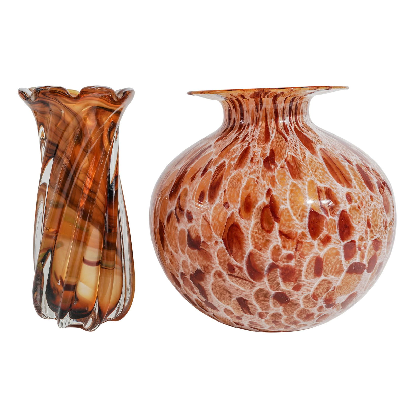 (2 Pc) Murano Glass Vases (1 of 6)