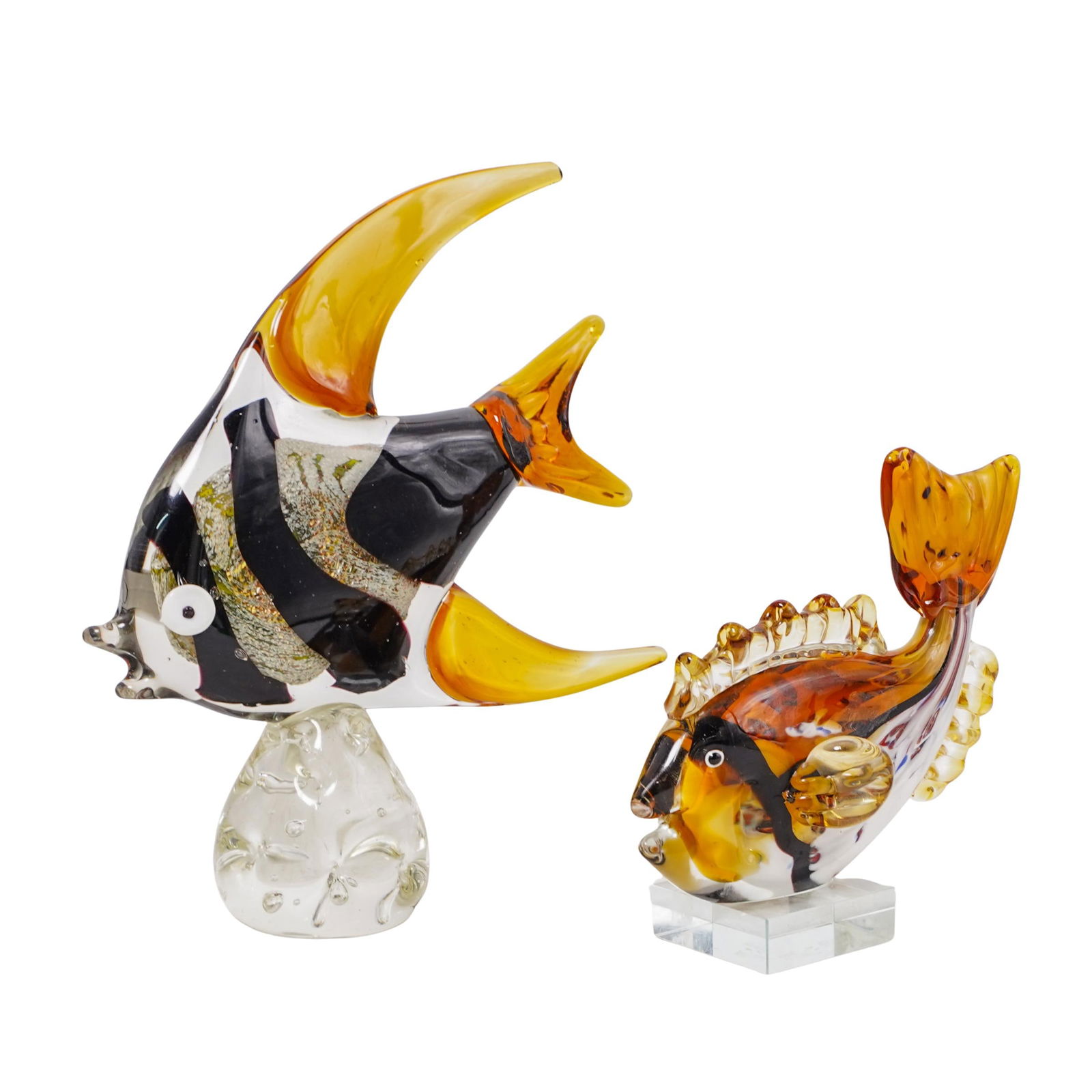 (2 Pc) Murano Art Glass Fish Sculptures (1 of 4)