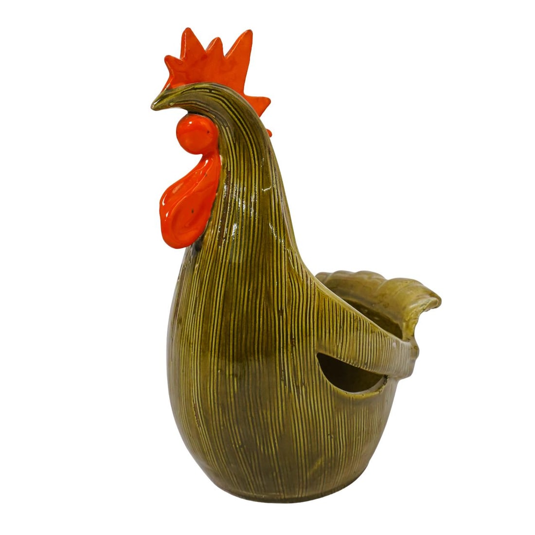 Italian Ceramic Rooster Vessel (1 of 6)