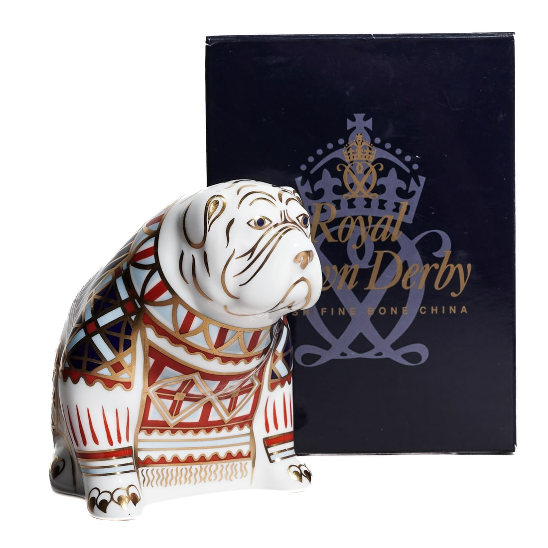 Royal Crown Derby Imari Porcelain "Bulldog" Paperweight Figurine (1 of 6)