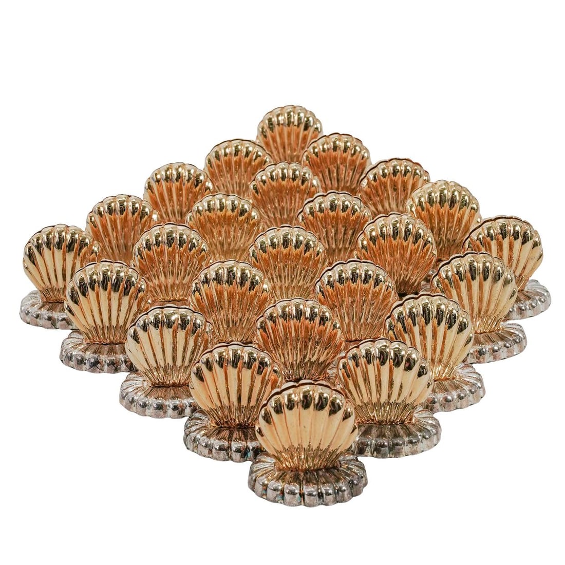 (25 Pc) Silver & Gold Metal Shell Place Card Holders (1 of 5)