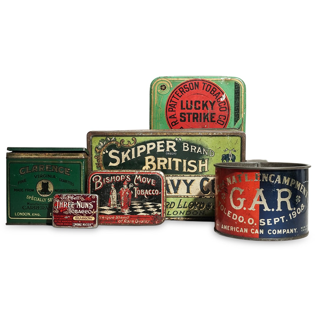 (7 pcs) Vintage Tobacco Tins and Cups (1 of 8)