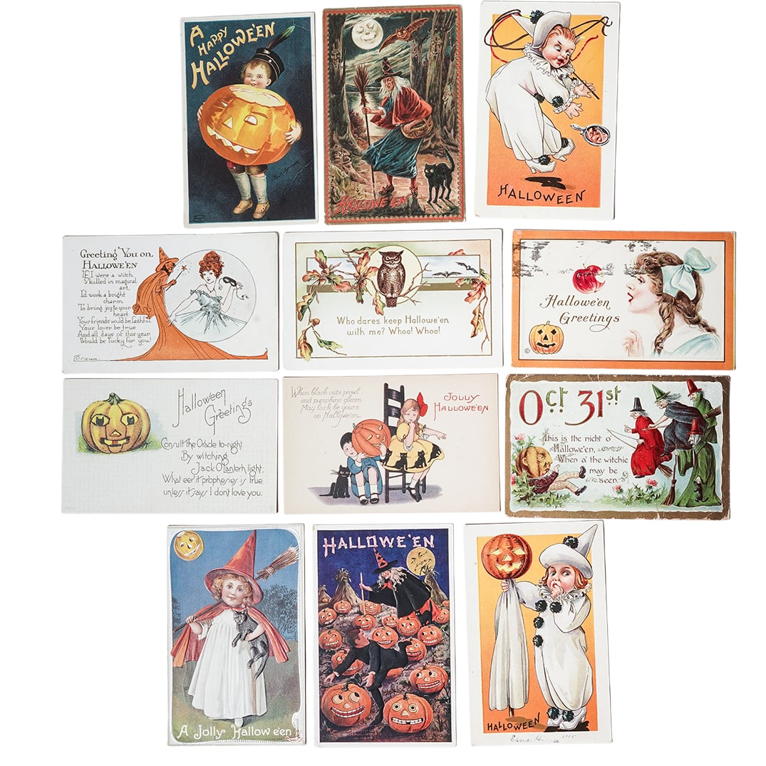 (12 pcs) Antique Halloween Post Cards (1 of 9)