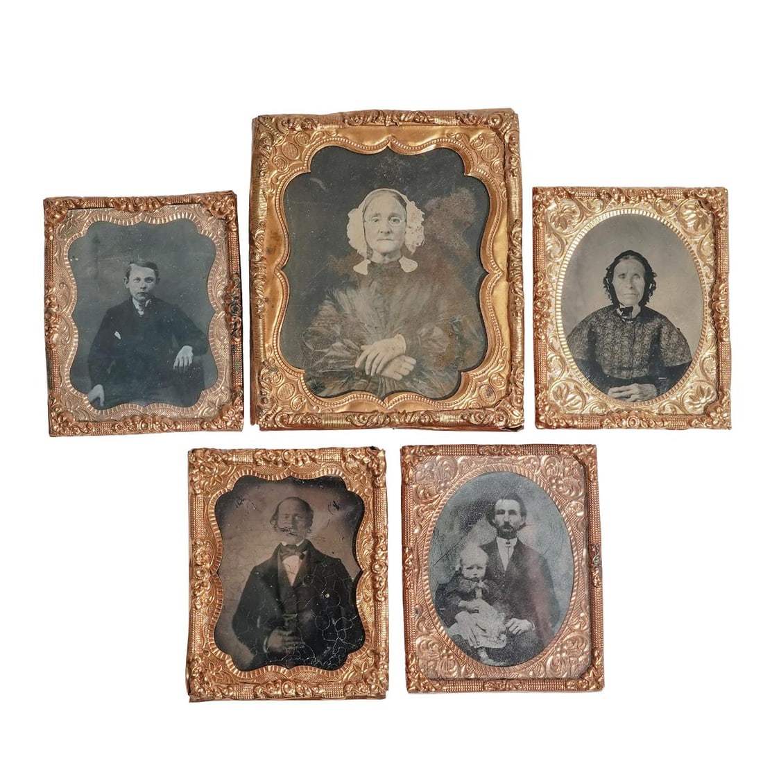 (5 Pc) Antique Daguerreotype & Ambrotype Photographs (1 of 5)
