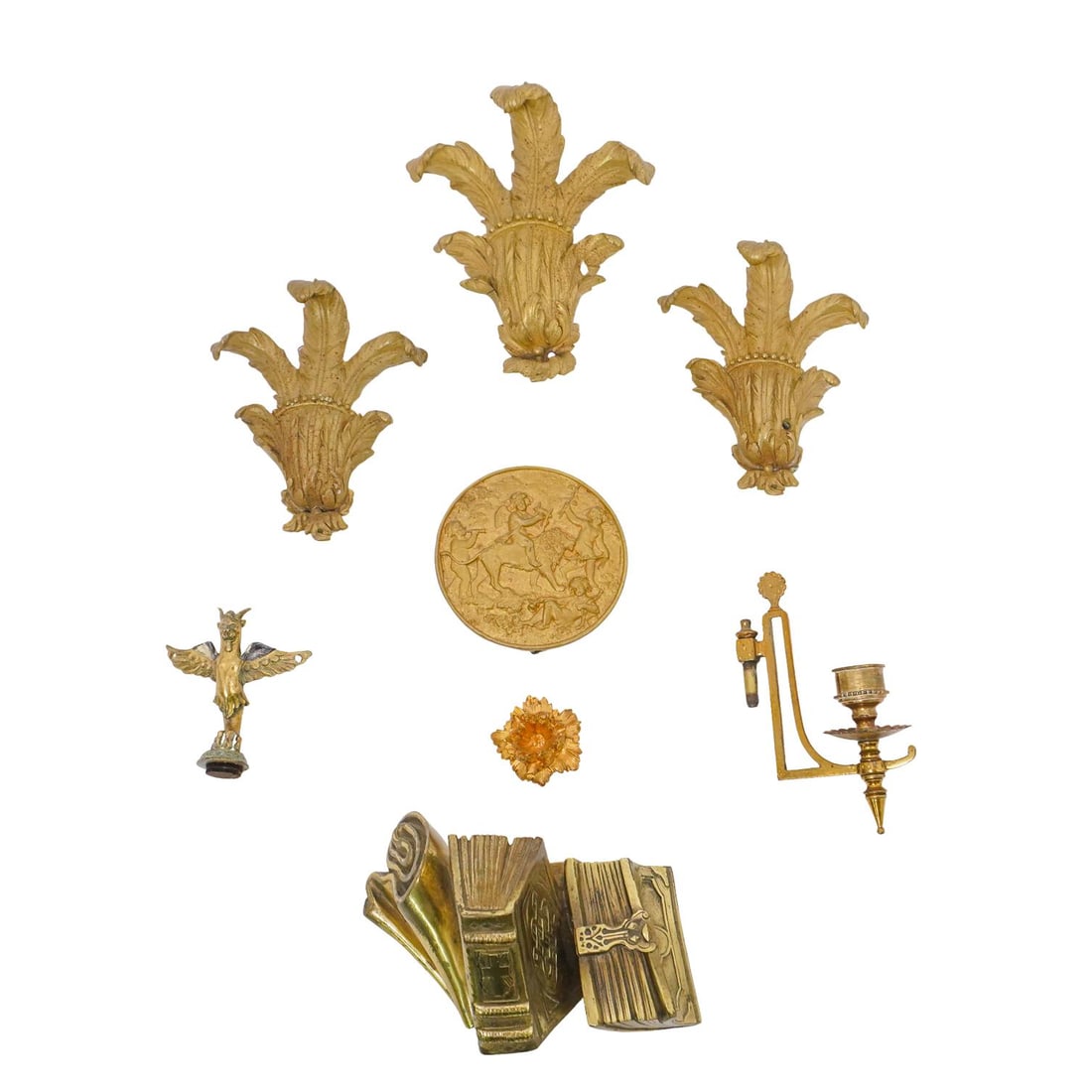 (8 Pc) Vintage Bronze Decorative Ornaments Grouping (1 of 7)