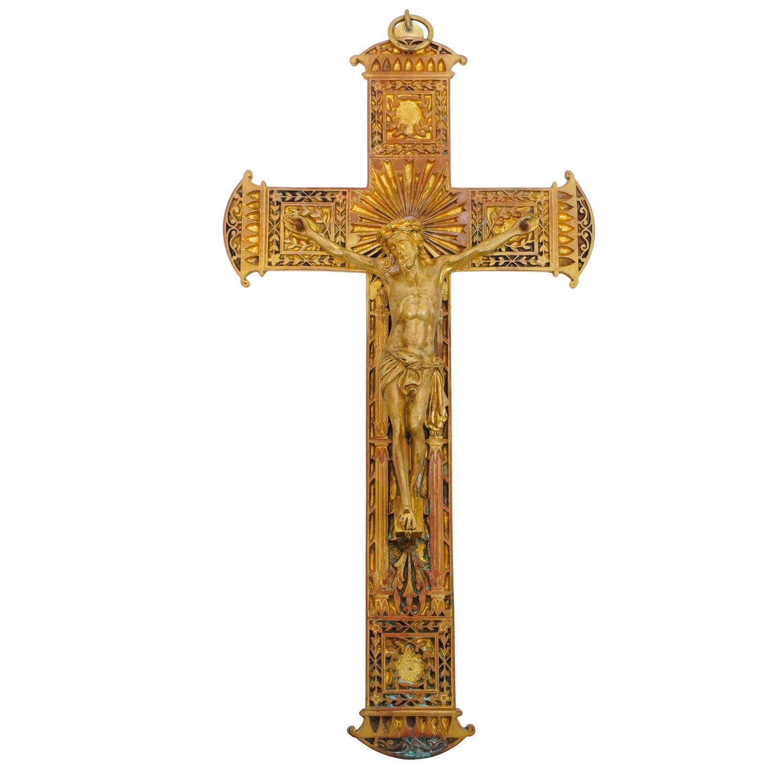 Antique French Gilded Bronze Crucifix (1 of 3)