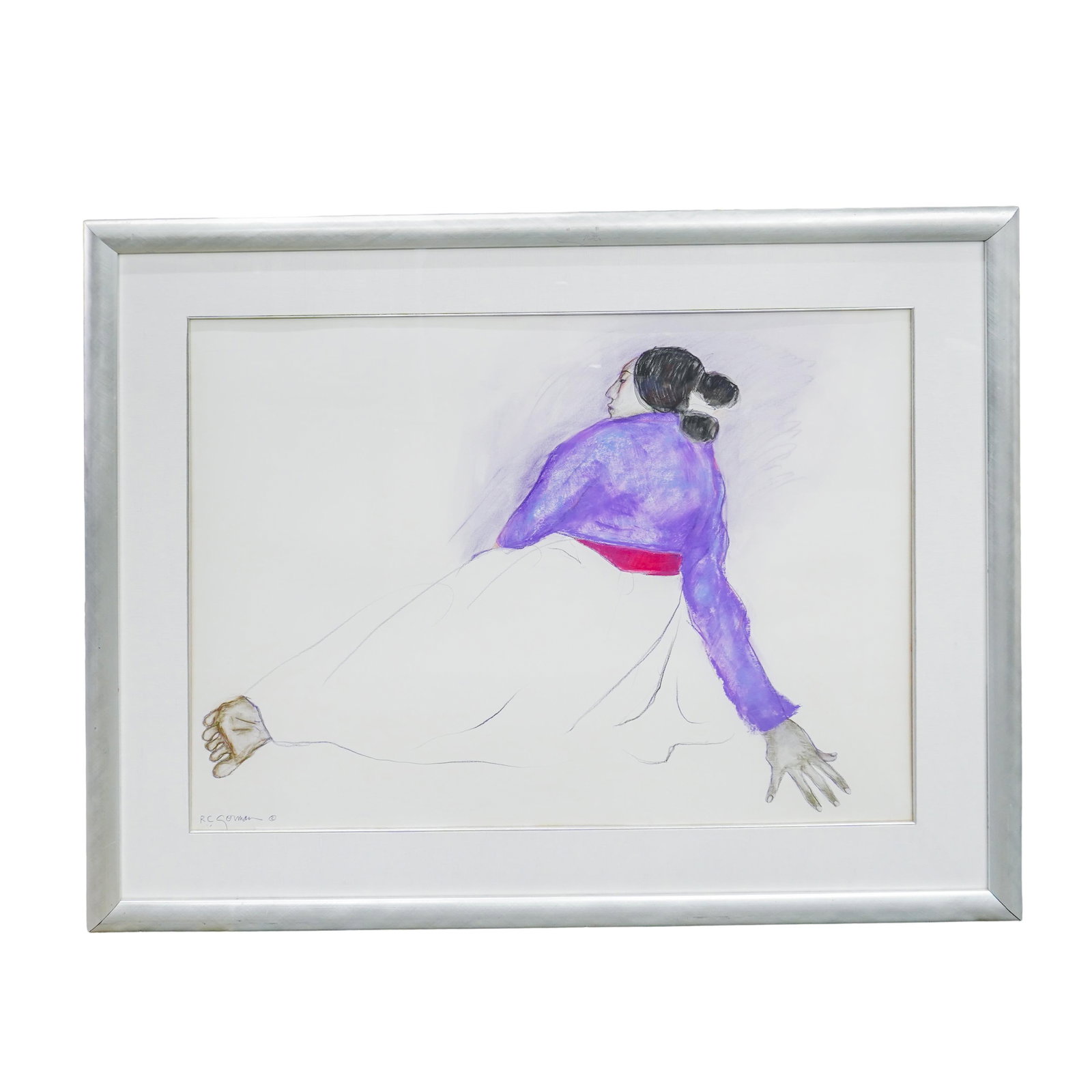 RC Gorman (1931-2005, American) Pastel and Pencil on Paper (1 of 8)