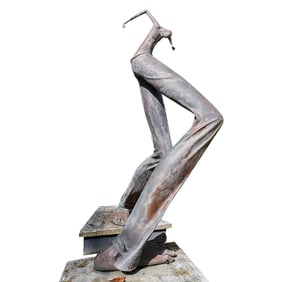 Todji Kurtzman (American, 20th C.) 'Munument in Right Feet Major?? Monumental Surrealist Bronze