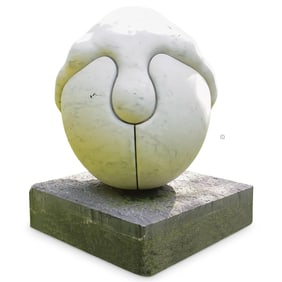 Elia d Anna (Italy, b. 1985) 'The Seed of the Universe' White Carrara Marble Sculpture
