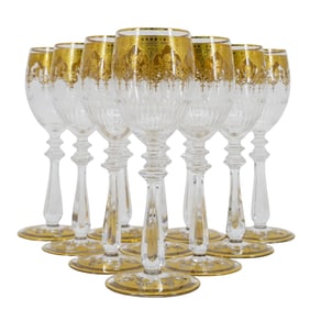 (10 Pc) Baccarat Crystal "Prestige" Claret Wine Glasses