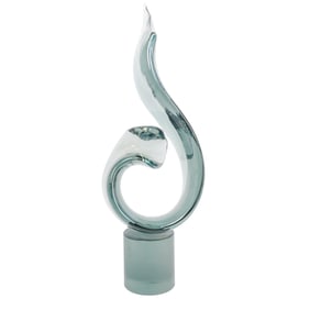 Elio Raffaeli (b. 1936, Italian) Smoked Murano Glass Sculpture