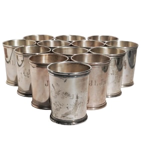 (13 Pc) Mark J. Scearce Presidential Sterling Silver Julep Cups