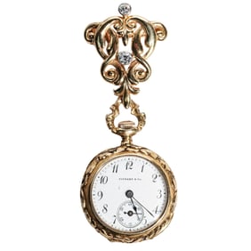 Tiffany & Co. 18k Gold Lapel Pin Watch