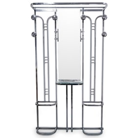 Modernist Art Deco Chrome Hall Stand