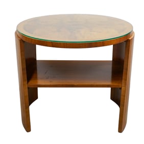 Art Deco Burl Wood Side Table