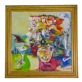 Mikhail Turovsky (b. 1933, Ukrainian/American) Floral Oil on Canvas