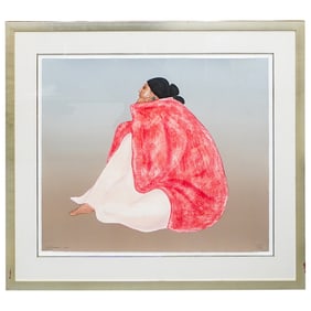 RC Gorman (1931-2005, American) "Janice" Silkscreen