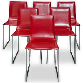 (6 pcs) Italian Leather Dining Chairs