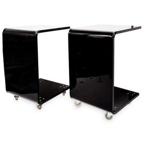 Pair of Italian Acrylic Side Tables