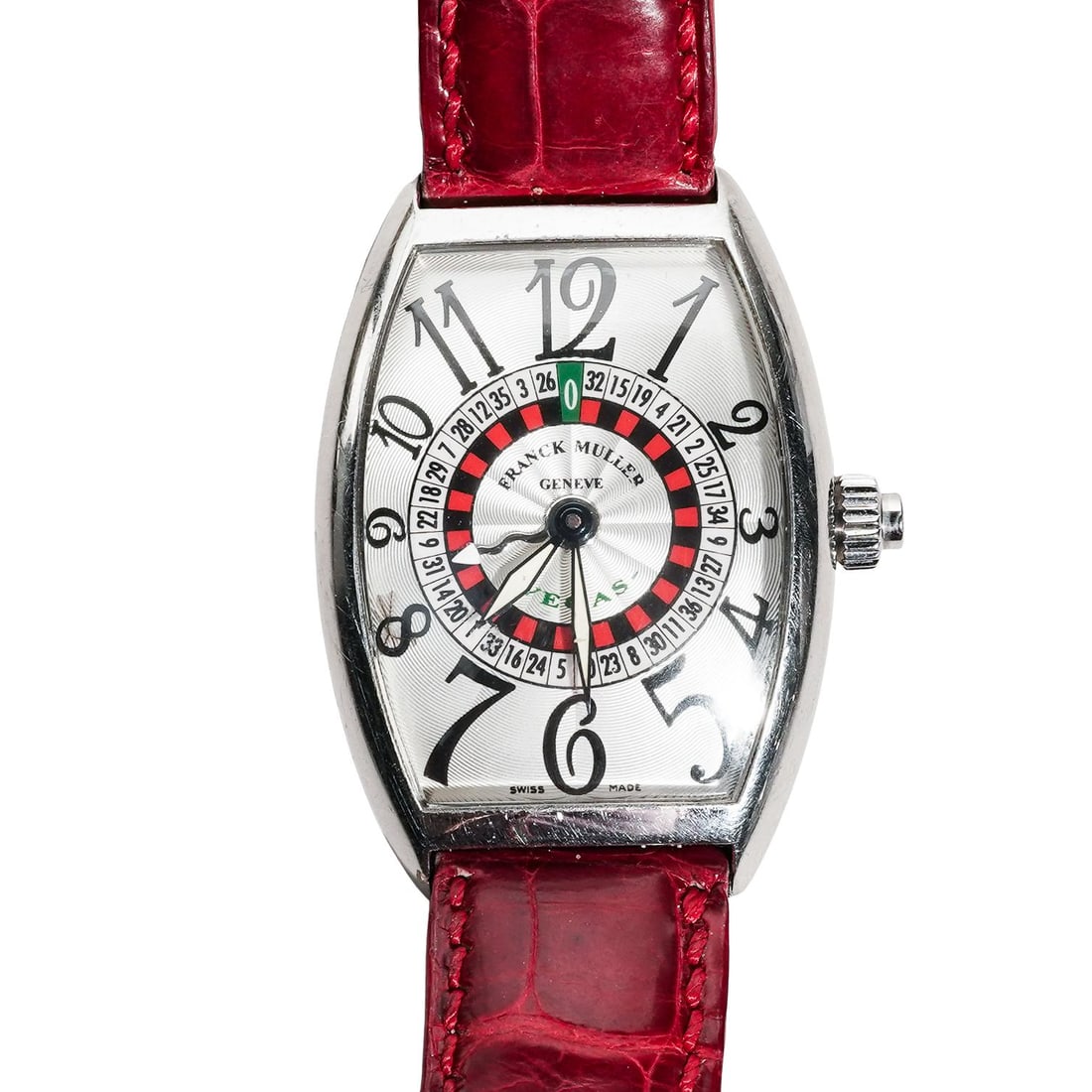 Franck Muller Vegas Stainless Steel Roulette Watch: Franck Muller Vegas Stainless Steel Roulette Watch20th Century, SwissFranck Muller Vegas Roulette Wheel Watch Stainless Steel Master of Complications Ref 5850. Automatic movement, silvered dial with s