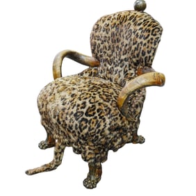 Victorian Era Leopard Chair
