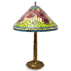 Art Nouveau Tiffany Style Lily Pad Table Lamp