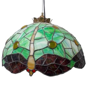 Tiffany Style Dragonfly Stained Glass Ceiling Lamp