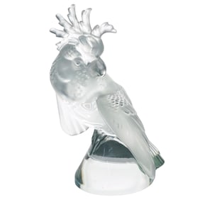 Lalique Art Glass Perroquet Parrot Bird Sculpture