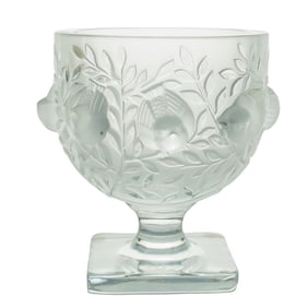 Lalique Crystal "Elizabeth" Footed Vase