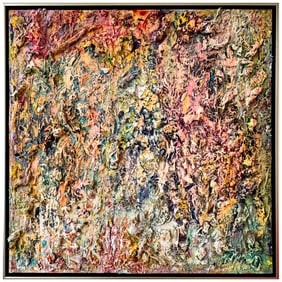 Style Of Eugene Leroy Signed Acrylic Abstract Expressionism On Canvas